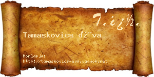 Tamaskovics Éva névjegykártya